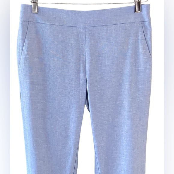 NWT Loft Blue Ruffle Hem Cropped Ankle Pants Size 6P Petite - Picture 4 of 12